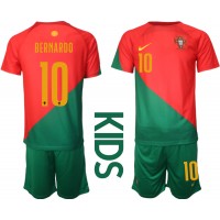 Dres Portugal Bernardo Silva #10 Domaci za djecu SP 2022 Kratak Rukav (+ kratke hlače)